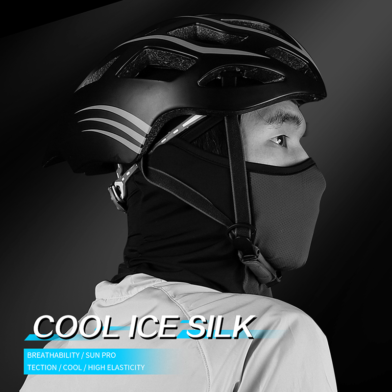 Oeste Biking Unisex Ice Silk Protección Completa Protección Solar Mascarilla SPARF Summer Outdoor Sports Headgear - Negro