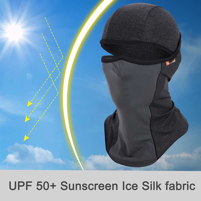 Oeste Biking Unisex Ice Silk Protección Completa Protección Solar Mascarilla SPARF Summer Outdoor Sports Headgear - Negro