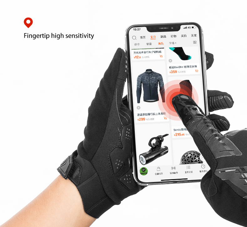 Rockbros S208bk Une Paire Gants à Écran Tactile Résistant à L'eau - Taille: Xxl