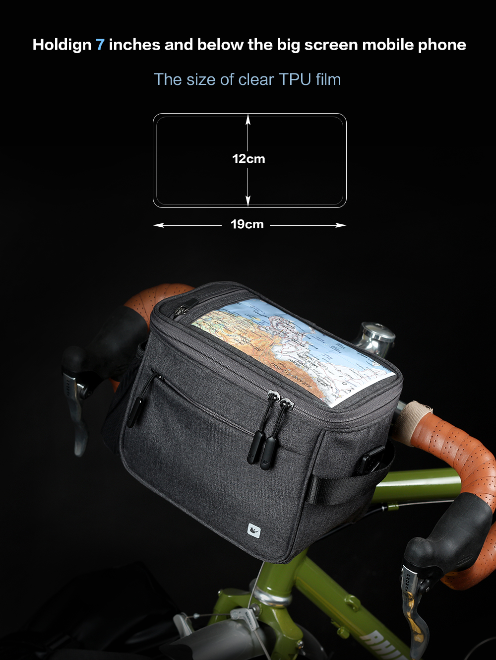 RHINOWALK Bike Handlebar Bag Waterproof Bicycle Front Bag Camera Bag Handbag with Touch Screen