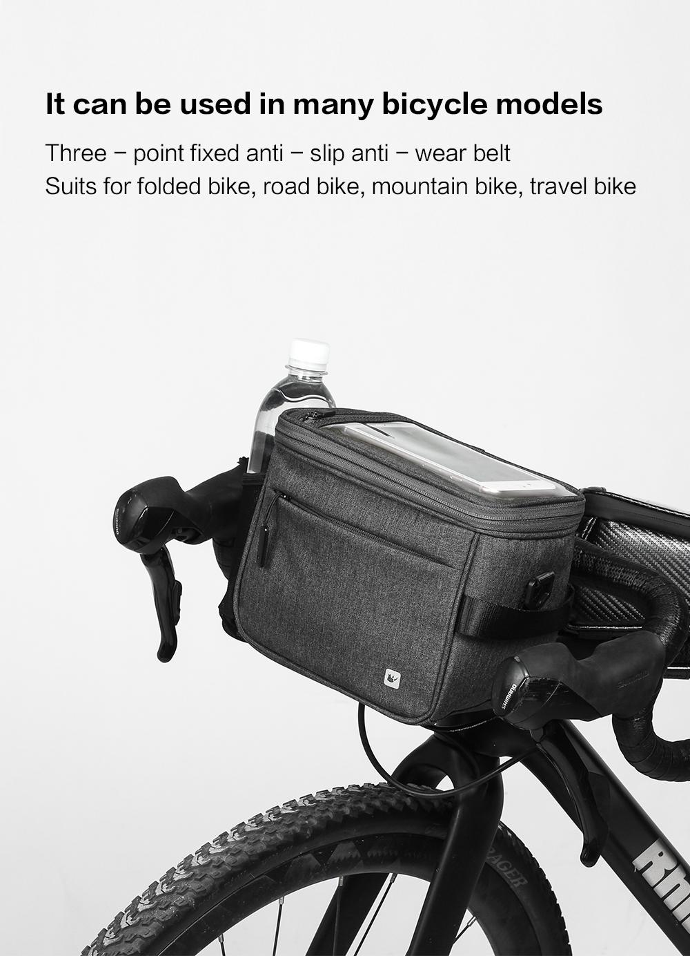 RHINOWALK Bike Handlebar Bag Waterproof Bicycle Front Bag Camera Bag Handbag with Touch Screen