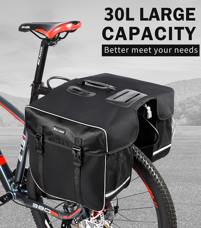 Западный Велосипед 30 л Велосипедной Багажник Mtb Road Bike Back Waterpropeting Cycling Double Side Rack Luggage Carrier Hail Seat Pannier