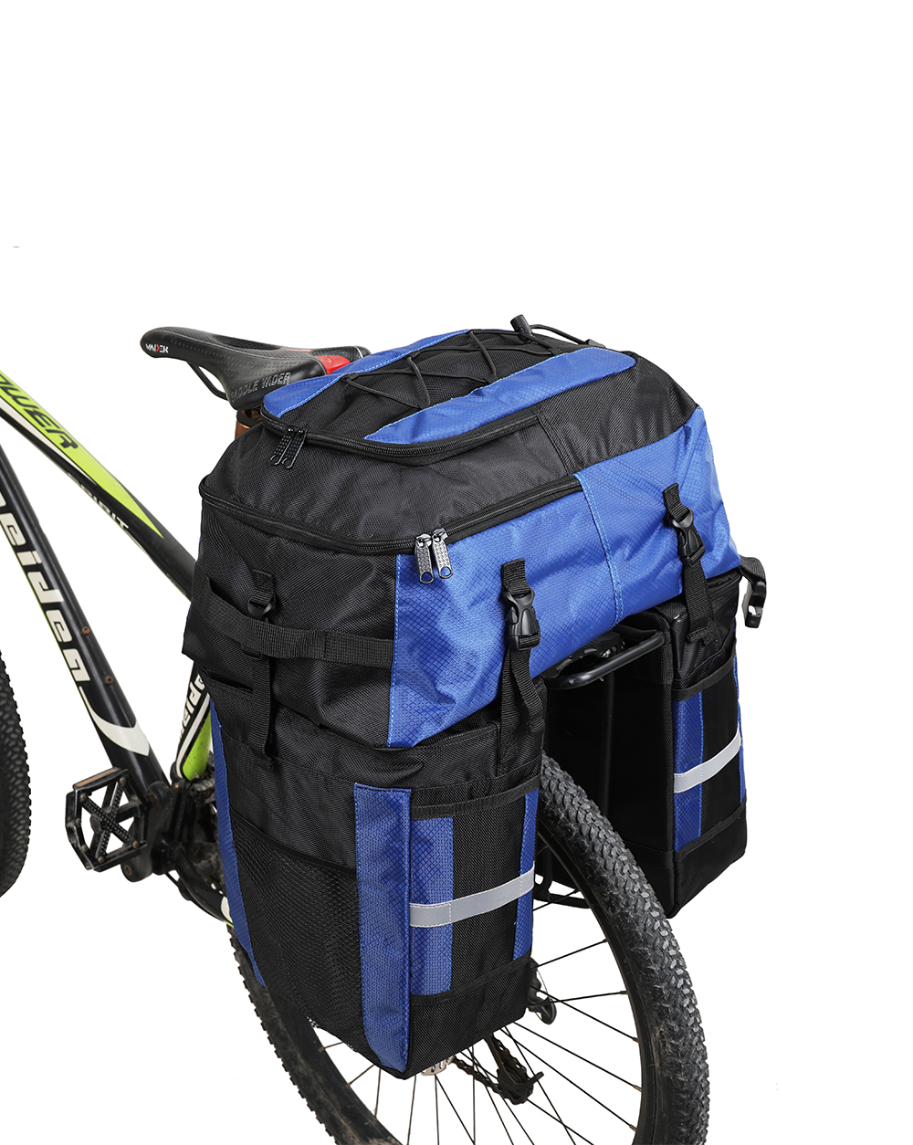 Sac de Vélo Rhinowalk 3 Dans 1 60L Sag de Biee MTB Sagle Pannier de Coupe de Seat Arrière de Grande Capacité Sac de Cyclisme - Vert