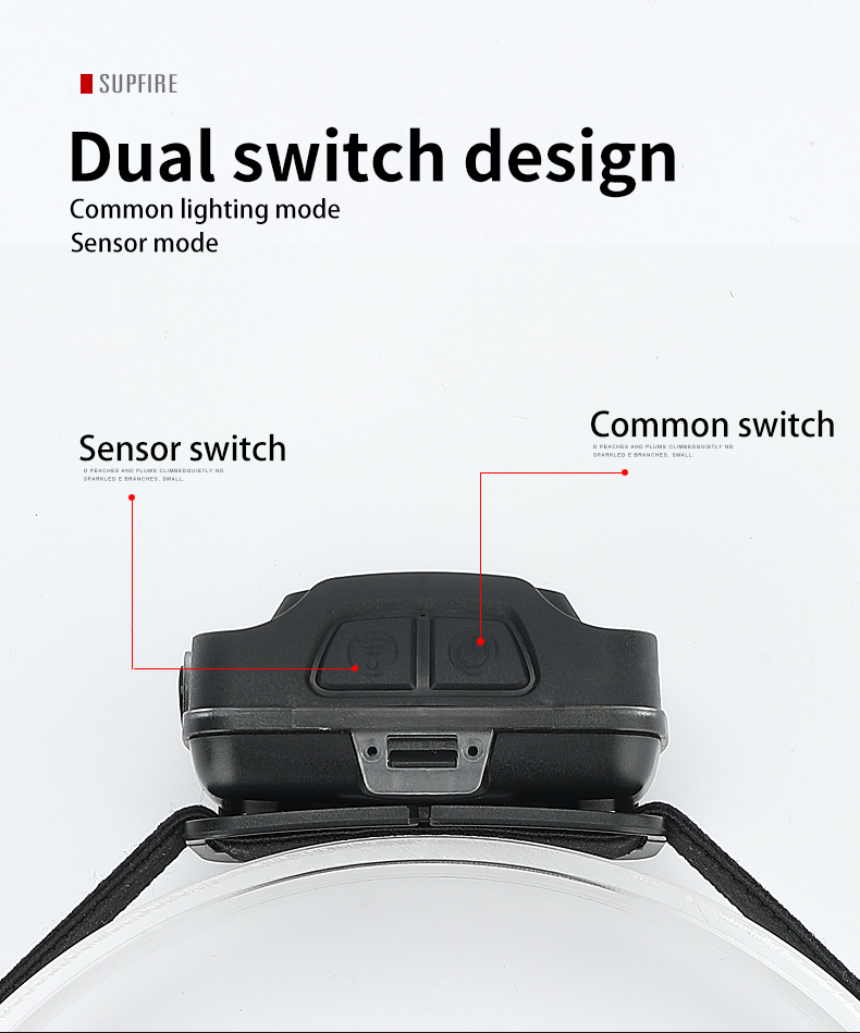 Supfire HL16 5W Sensor da Mão do Farol Fareclomento Dula Livro Fonte 5 Modos Lanterna Farol