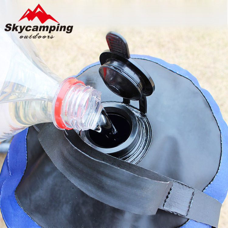 SkyCamping Bolso De Ducha Plegable Inflable Portátil Portátil Para Acampar Senderismo - Azul Oscuro