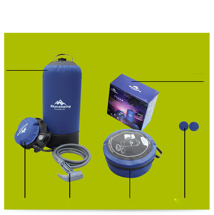 Skycamping Portable Gonfiabile Per Doccia Pieghevole Borsa da Doccia Esterna Per Escursioni in Campeggio - Bambina Blu