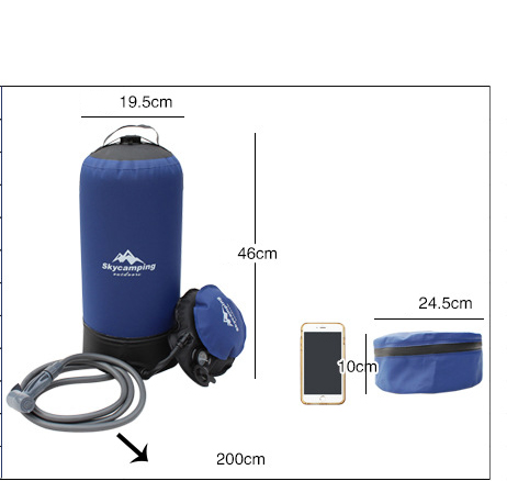 SkyCamping Bolso De Ducha Plegable Inflable Portátil Portátil Para Acampar Senderismo - Azul Oscuro