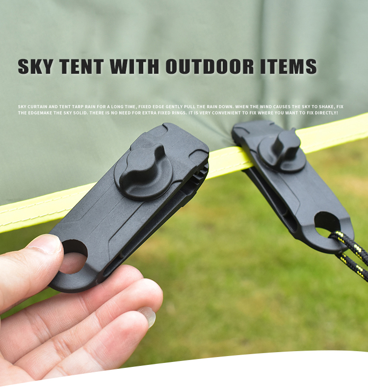 5pcs/set de Tapa al Aire Libre Tarp Clip Toldo Clip de Hebilla Fija a Prueba de Viento Para Caminatas Para Acampar