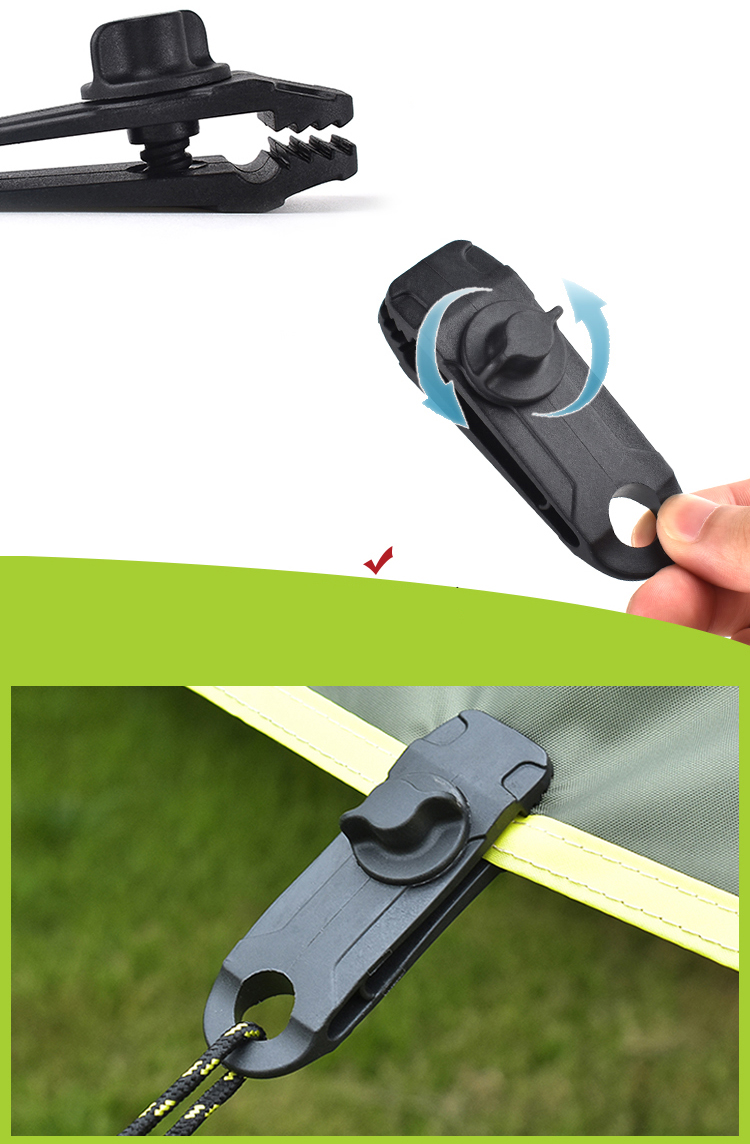 5pcs/set de Tapa al Aire Libre Tarp Clip Toldo Clip de Hebilla Fija a Prueba de Viento Para Caminatas Para Acampar