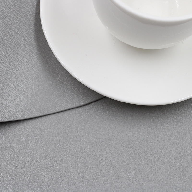 CDY002 PVC Cuir Isolation Placemats Bowl Coaster Cuisine Cuisine de Table de Table de Table de Table de Table de Table, Taille L - Gris Foncé