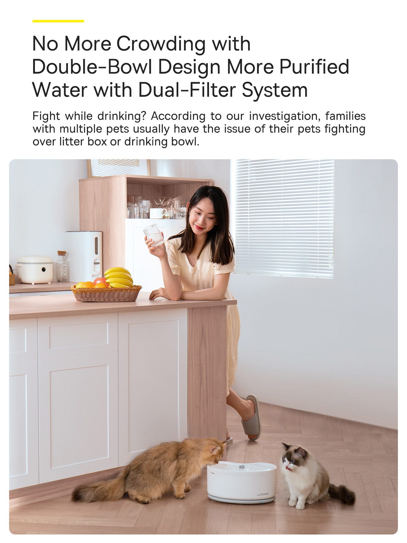 Basis Lotis Y1 Smart Pet Pet Water Dispenser 2.5L Ultra Quiet Water Fountain, CN -stecker - Weiß