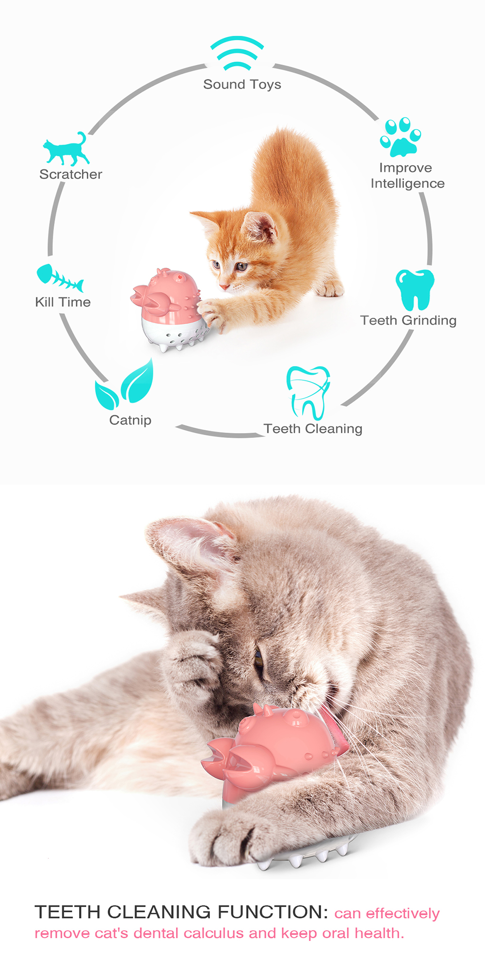 Dog Cat Pet Crayfish Toy Gnawing Tooth Cleaner - Pink-1