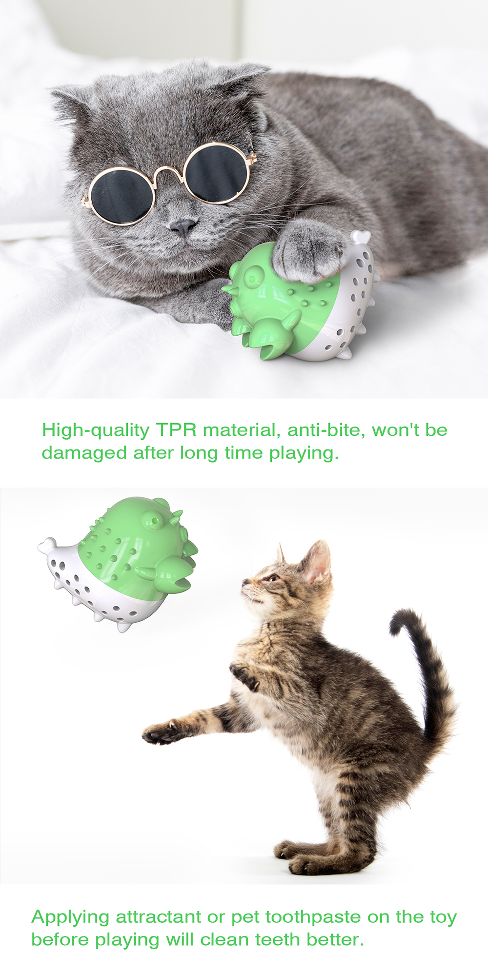 Dog Cat Pet Crayfish Toy Gnawing Tooth Cleaner - Green-3
