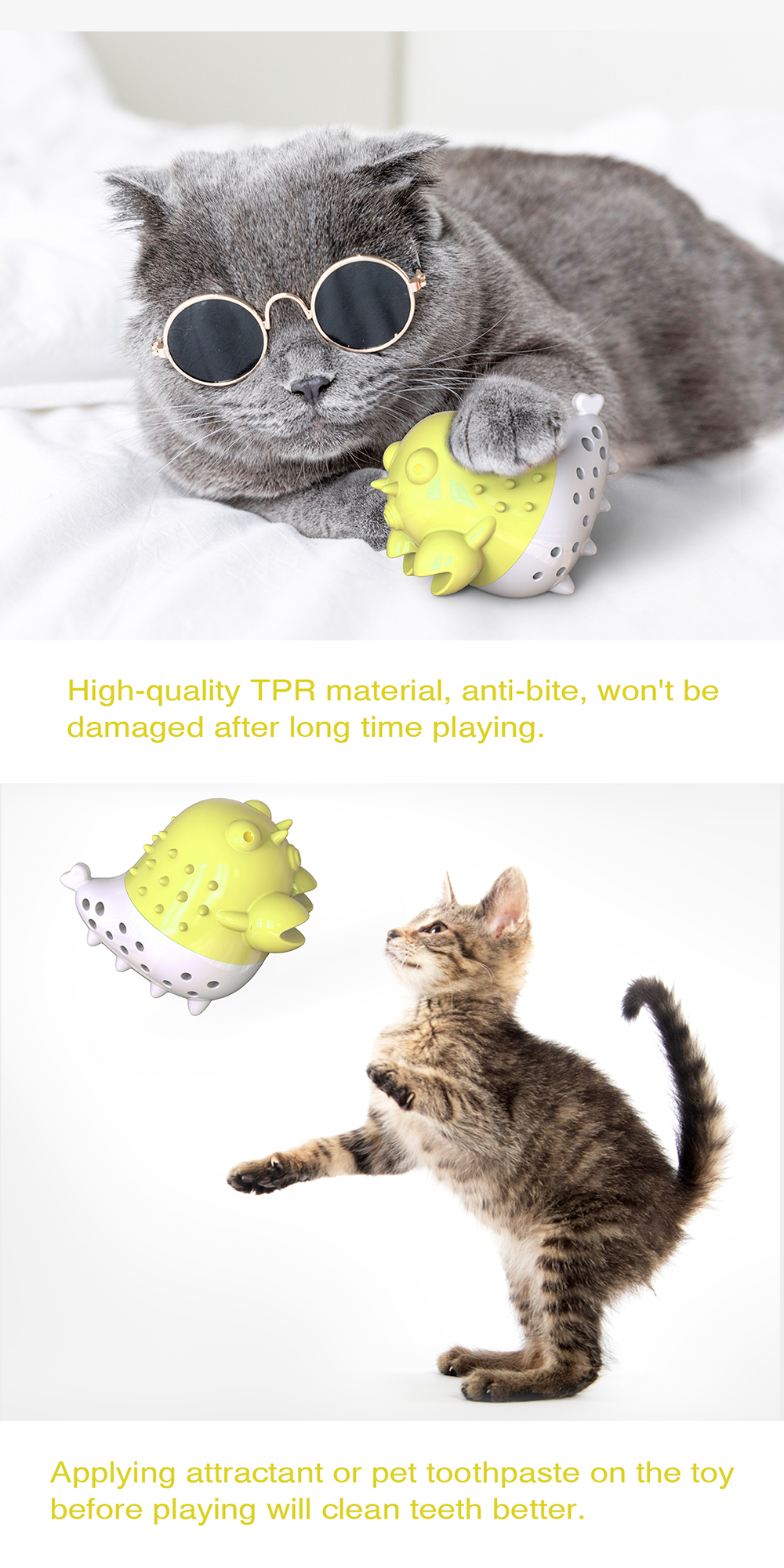 Cão Gato De Estimação Brinquedo Lagostins Roendo Limpador De Dente - Amarelo-3