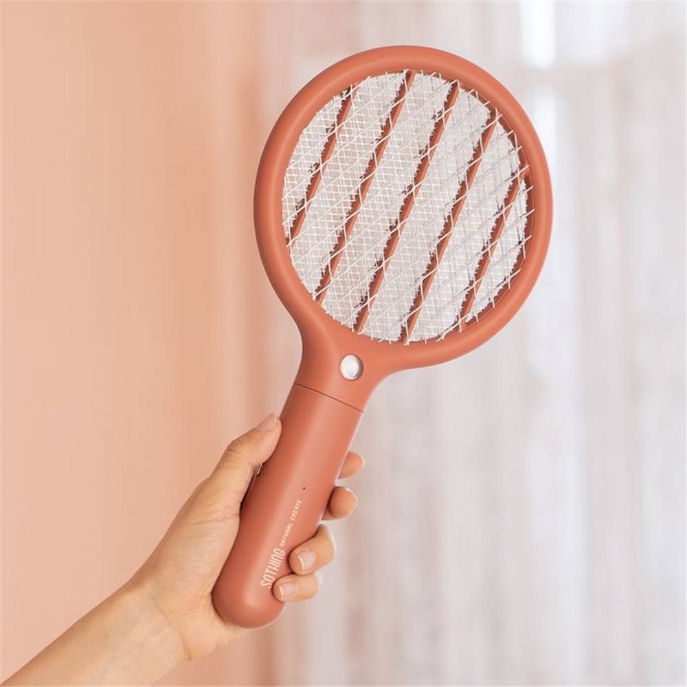 Rechargeable Mini Bug Zapper Mosquito Insect Fly Swatter Racket with