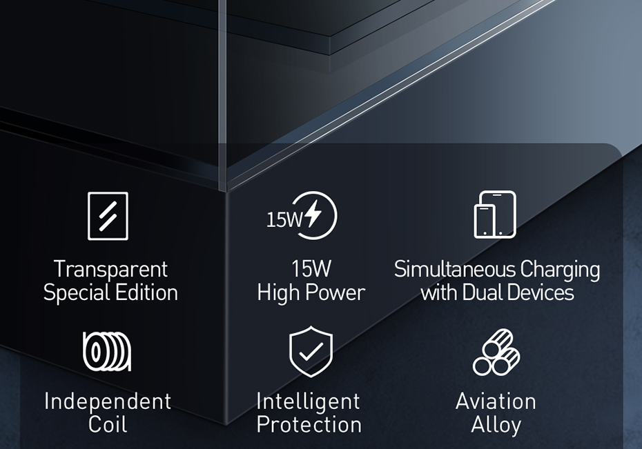 Basis Simple 2-in-1 Wireless-Ladegerät Pro Version + Typ-C-Kühlkabel - Schwarz