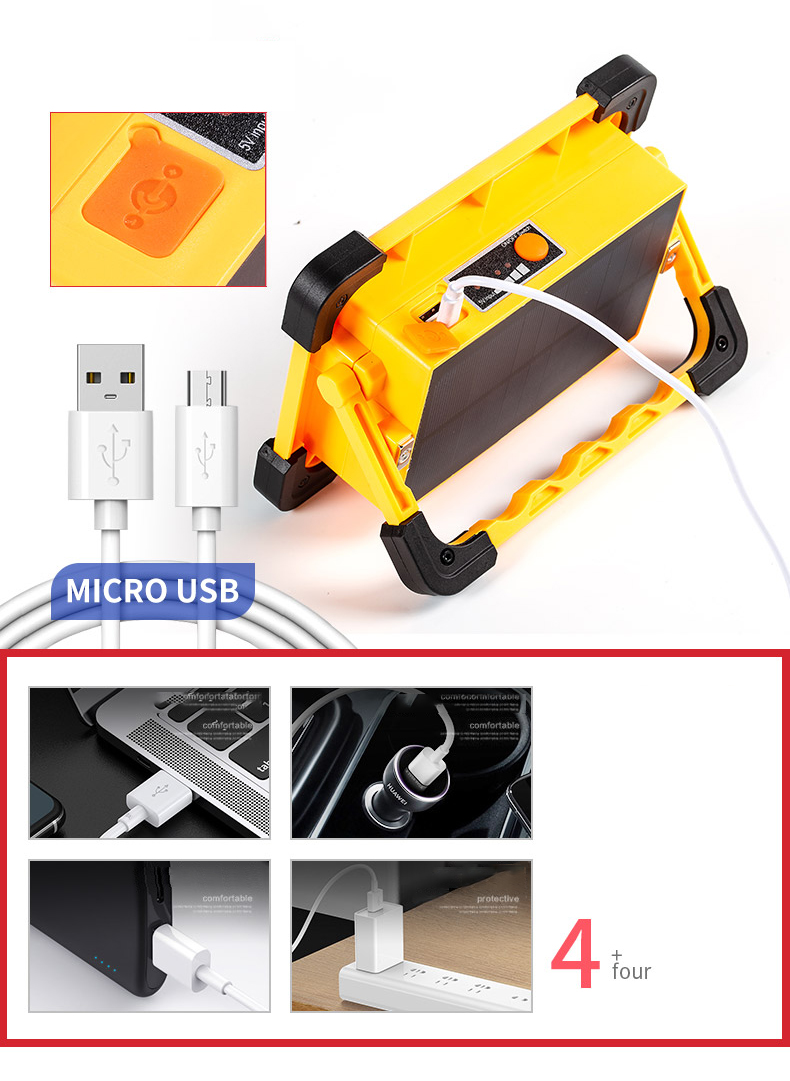 E-SMARTER W859 30LED Portable Spotlight COB Work Light Floodlight 3 Modes Outdoor Camping Lantern Flashlight-4