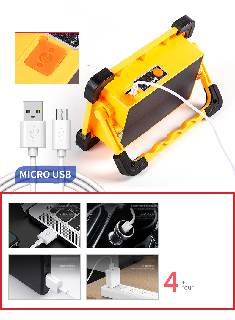 E-SMARTER W857 60LED Outdoor Camping Emergency Portable Lamp Flashlight Garden Lawn Lights Lamp 4 Modes Spotlight with Magnet-5