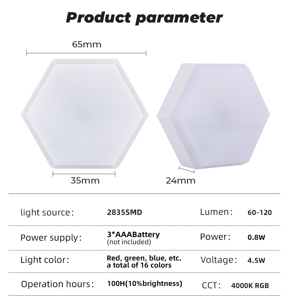 SMATRUL DIY LED Night Light Creative Geometry Assembly Wireless Remote Control Lamp (3 Lamp)-14