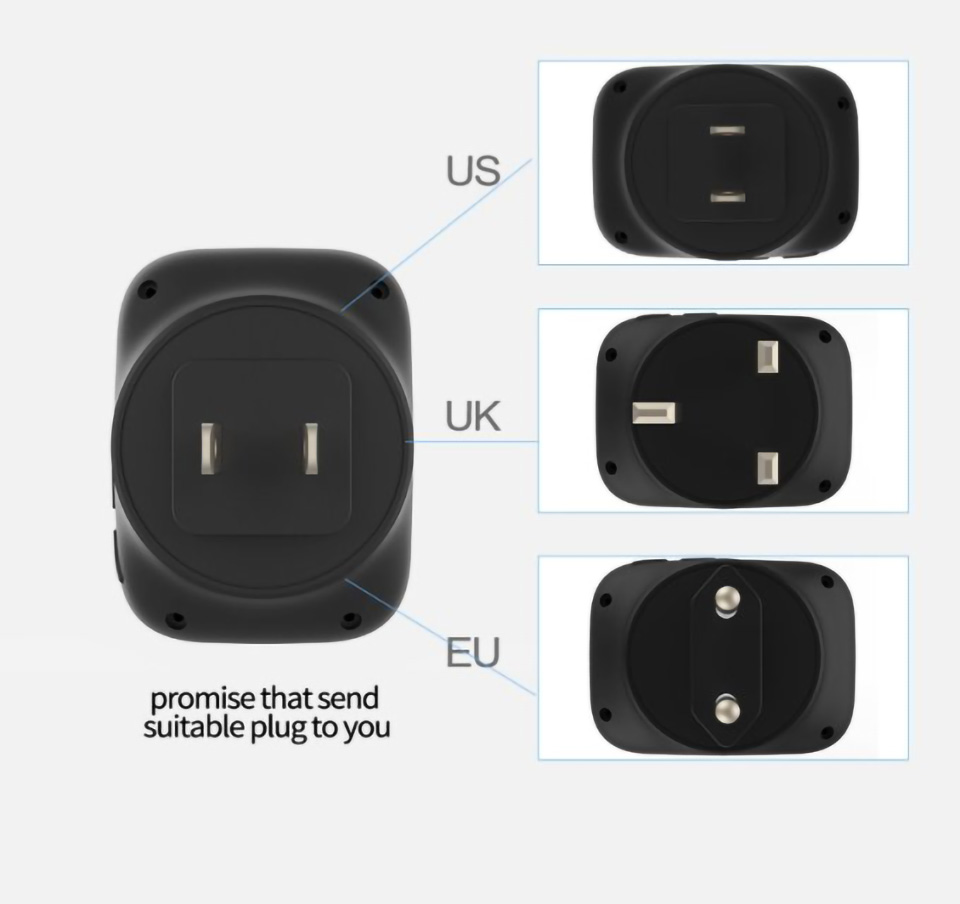 TS-K111 Giarre Wireless IP68 Alarmante Kit di Campanello Per Campane Per Porta Impermeabile Con 38 Melodie, 2 Campane e 1 Pulsante - Plug Nero/noi