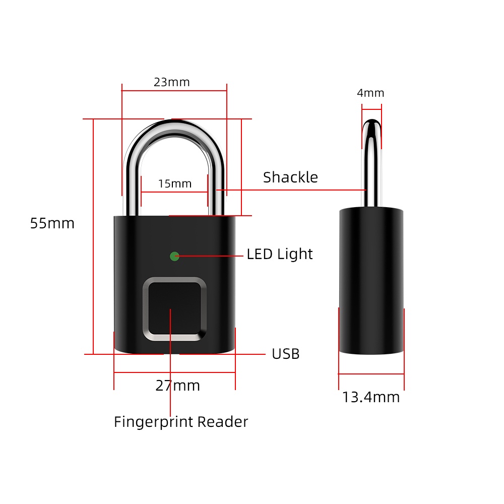 L34 Mini Smart Fingerprint Lock USB Rechargeable Anti-Theft Security Lucchetto