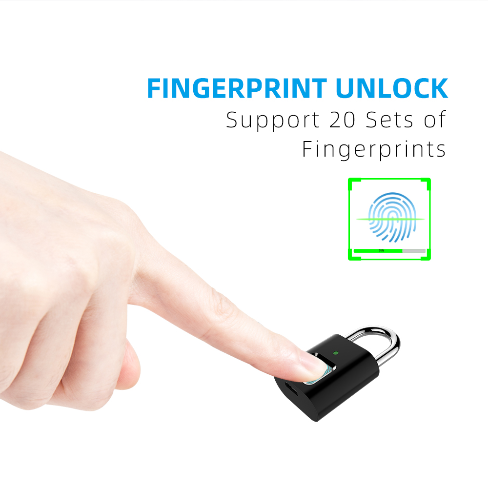 L34 Mini Smart Fingerprint Lock USB Rechargeable Anti-Theft Security Lucchetto