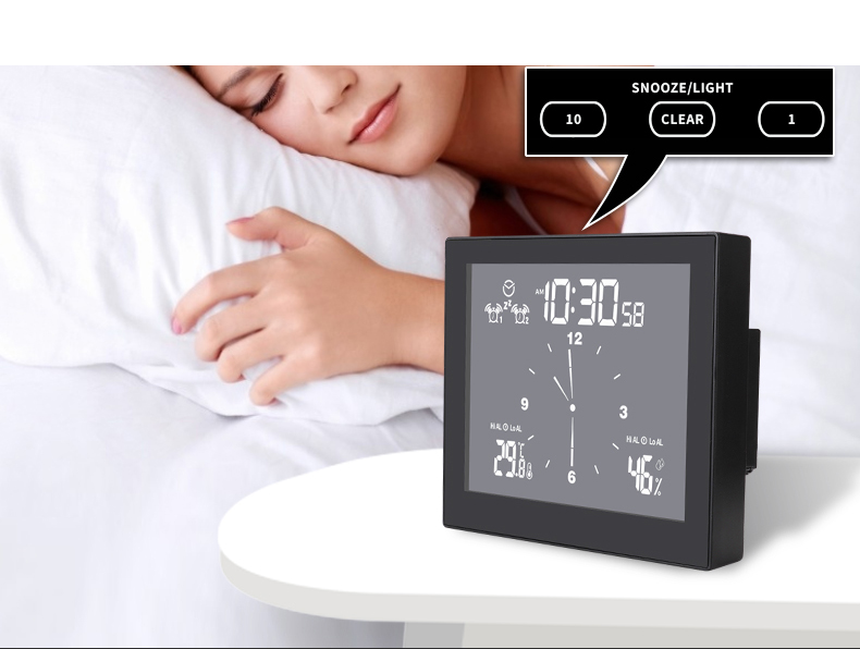 Reloj de Alarma Digital IP65 Reloj de Succión de Baño de Baño de Ducha Impermeable - Blanco