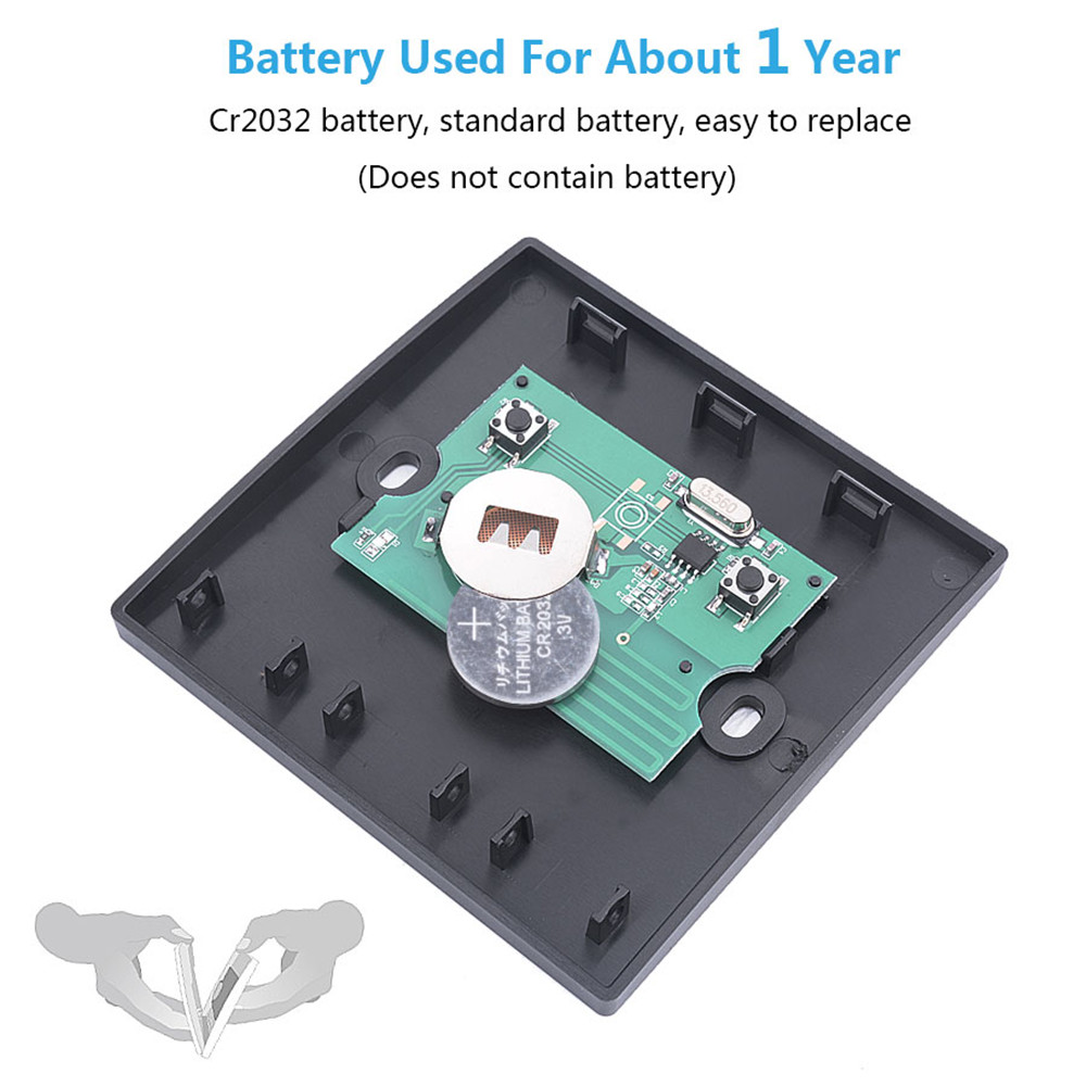 SMATRUL WHK01 433MHZ Push Button Wireless Switch Remote Control 2 Gang