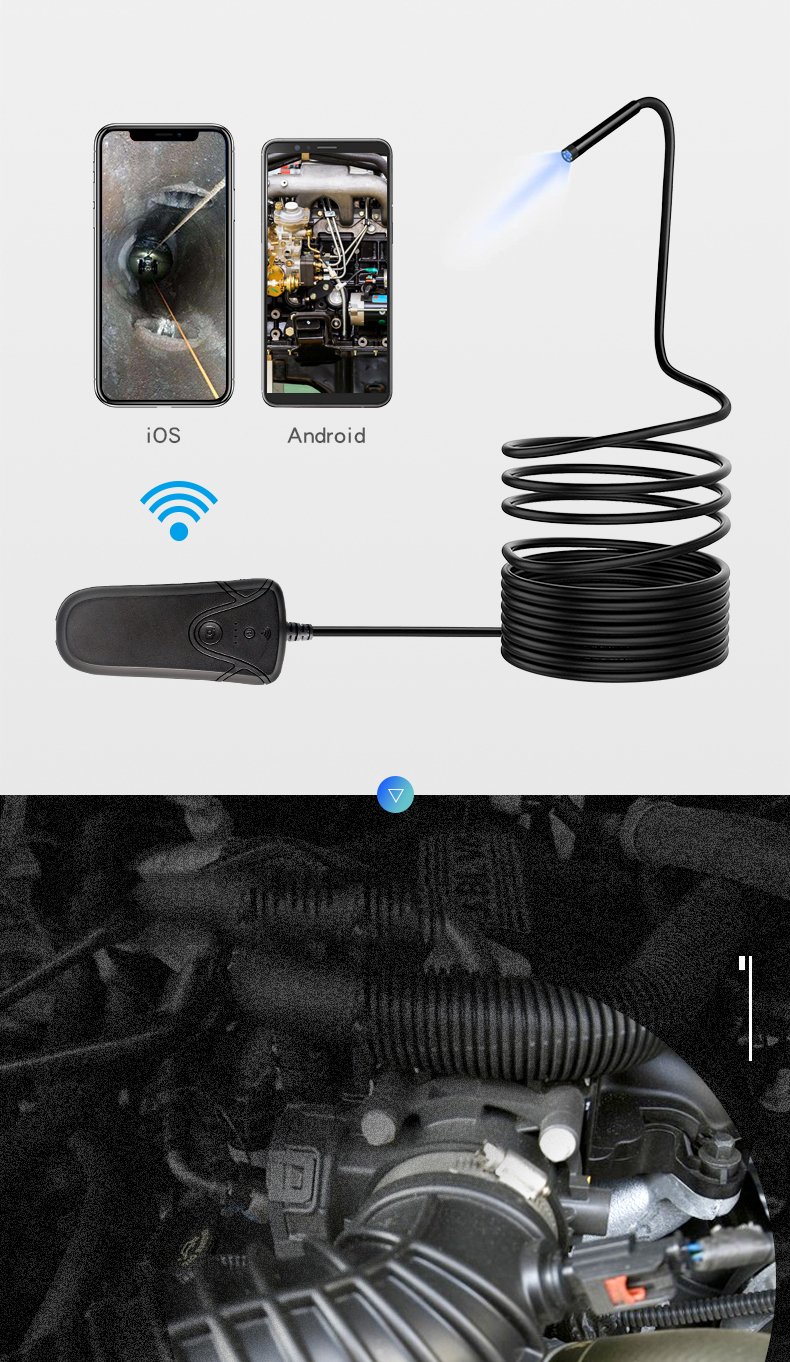 INSKAM130 3,5M 1080P Endoscope Sans Fil Semi-rigide Caméra D'inspection Wifi Caméra Endoscope Serpent 5.5mm