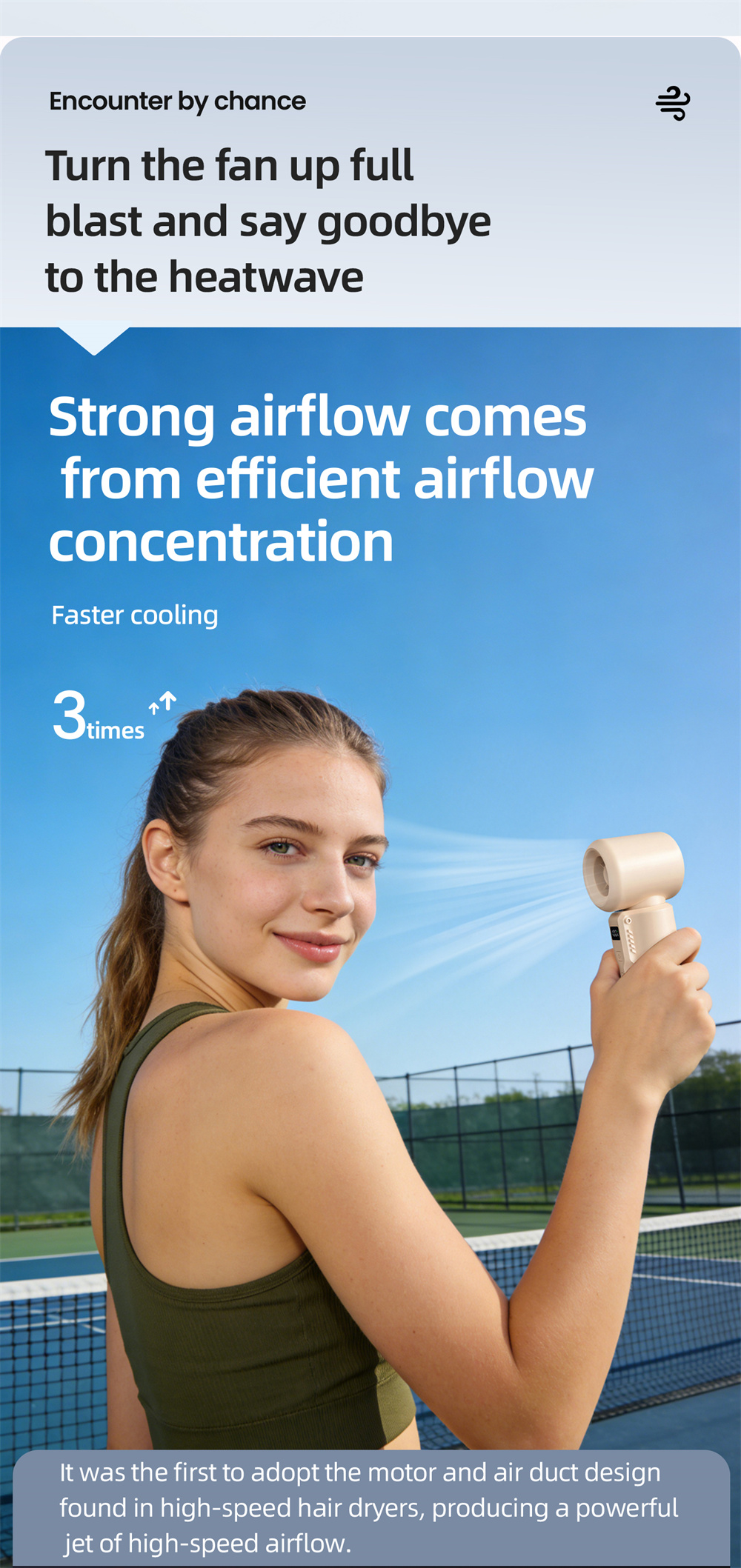 Portable Turbo Cooling Fan, 15,000 RPM Handheld — lifestyle 2