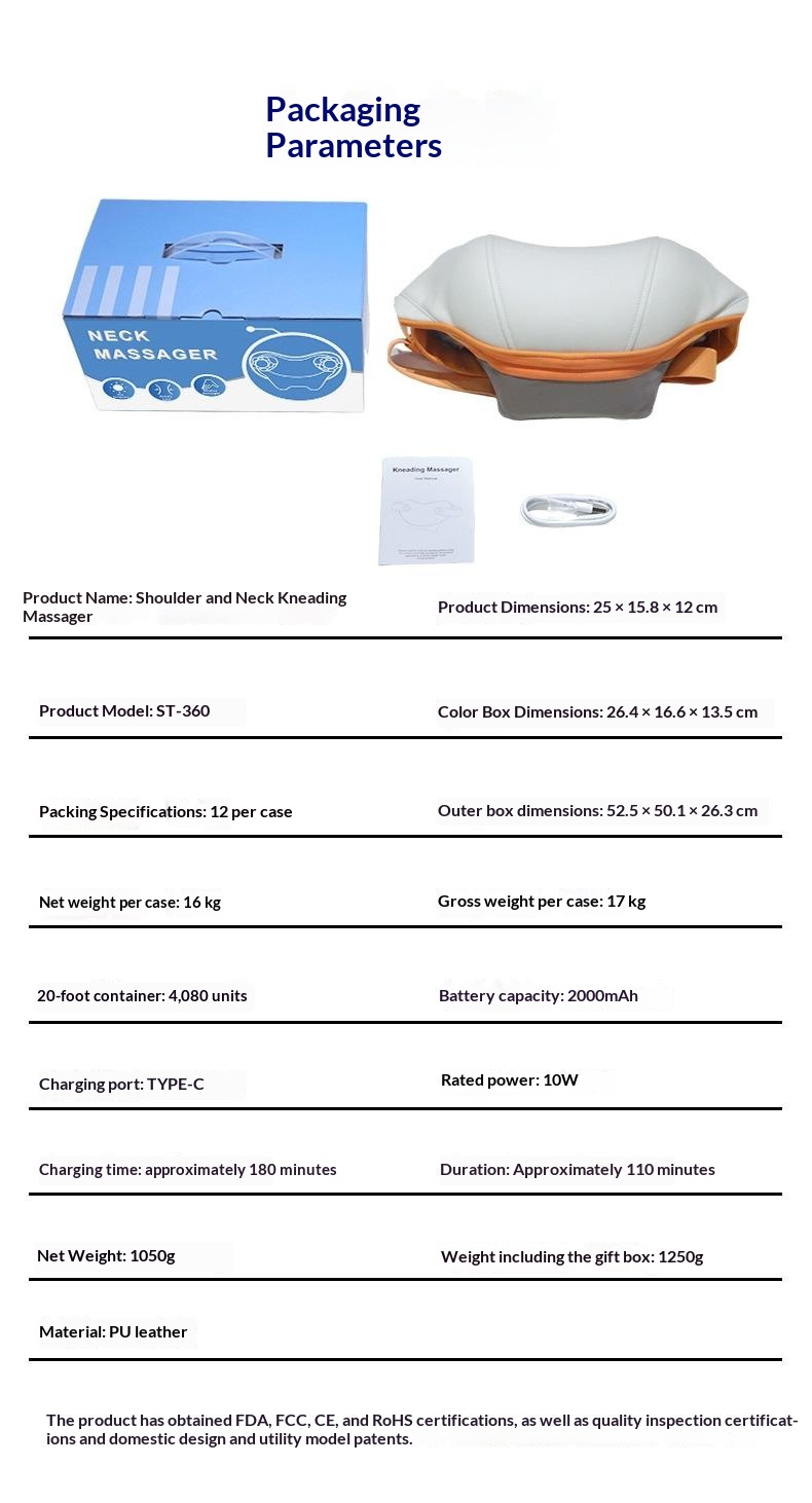 ST-360 Shoulder Neck Kneading Massager 2000mAh Heat Therapy 3 Modes Massager for Back Pain Relief — lifestyle 12