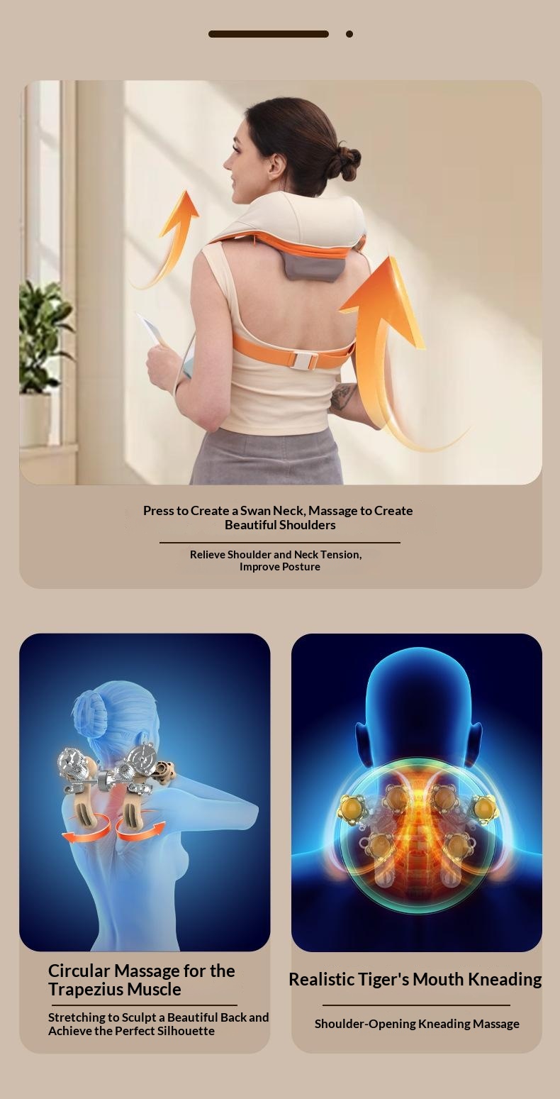 ST-360 Shoulder Neck Kneading Massager 2000mAh Heat Therapy 3 Modes Massager for Back Pain Relief — lifestyle 5