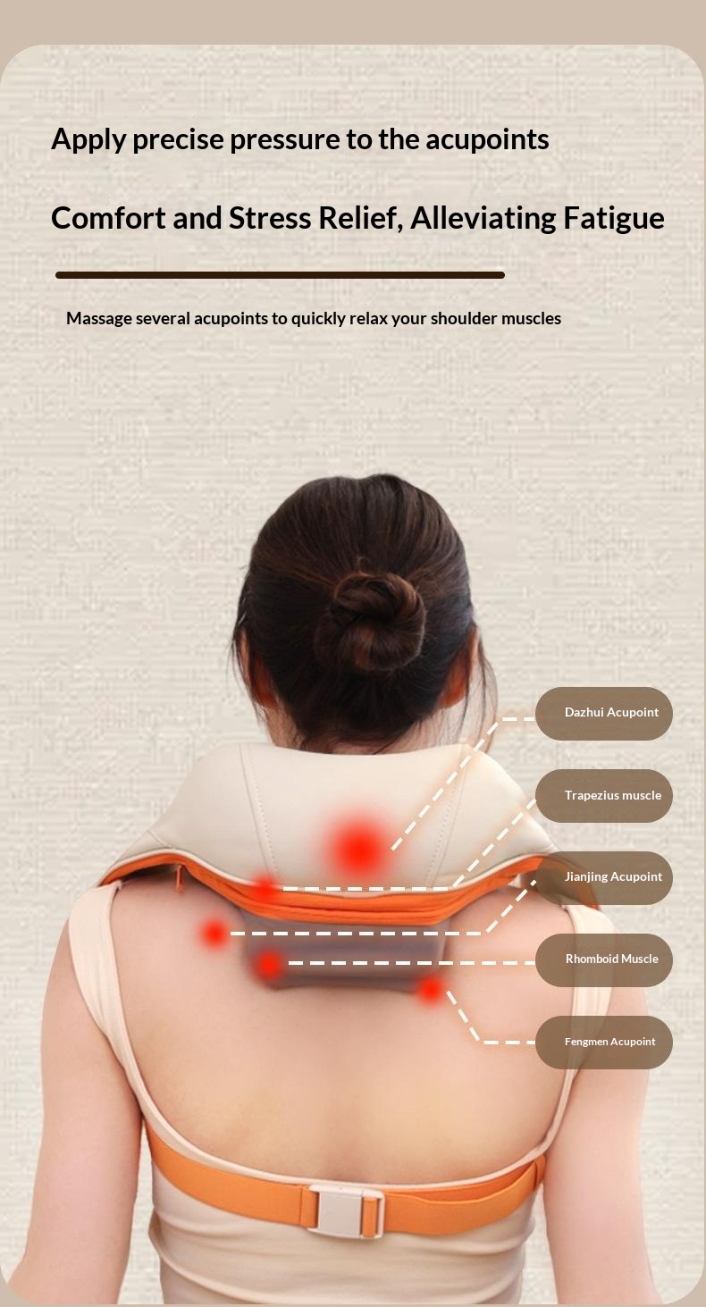 ST-360 Shoulder Neck Kneading Massager 2000mAh Heat Therapy 3 Modes Massager for Back Pain Relief — lifestyle 6