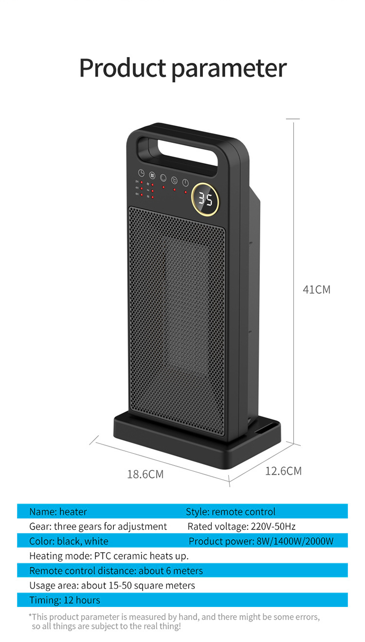 Ynd-2000d 1500W PTC Ceramic Cliater LCD Afficher le Radiateur Électrique  Vertical Avec Télécommande - Bouchon ue-TVC-Mall.com