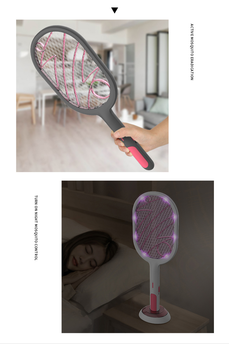 WP-09 Handheld Hogar Electric Mosquito Mosquito Raqueta Bug Raqueta Insectos Insectos Anti Mosquito Fly Trap - Blanco