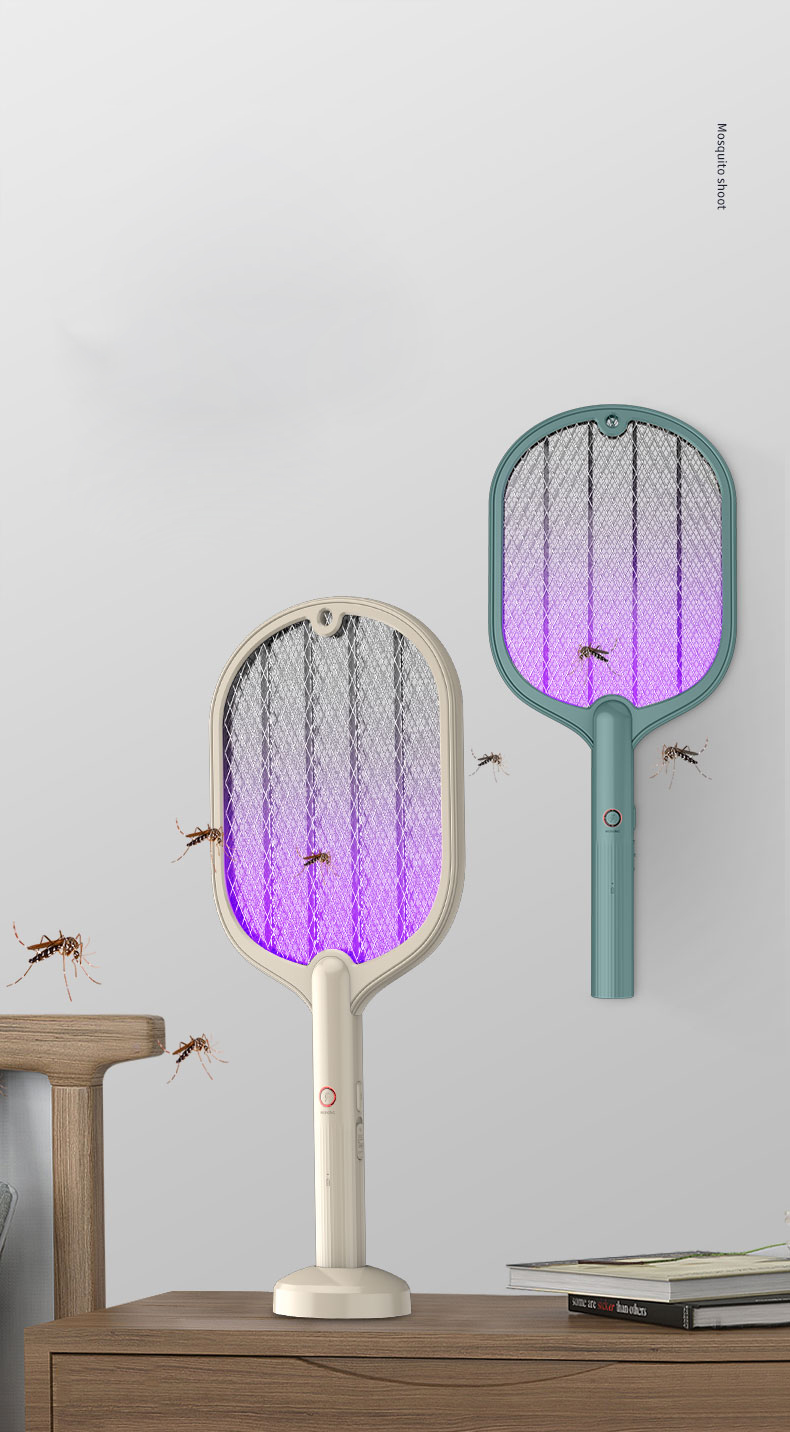 WP-07 2 Em 1 Mosquito Elétrico Swatter Fly Bug Trap USB Recarregável Mosquito Mosquito Lâmpada - Bege