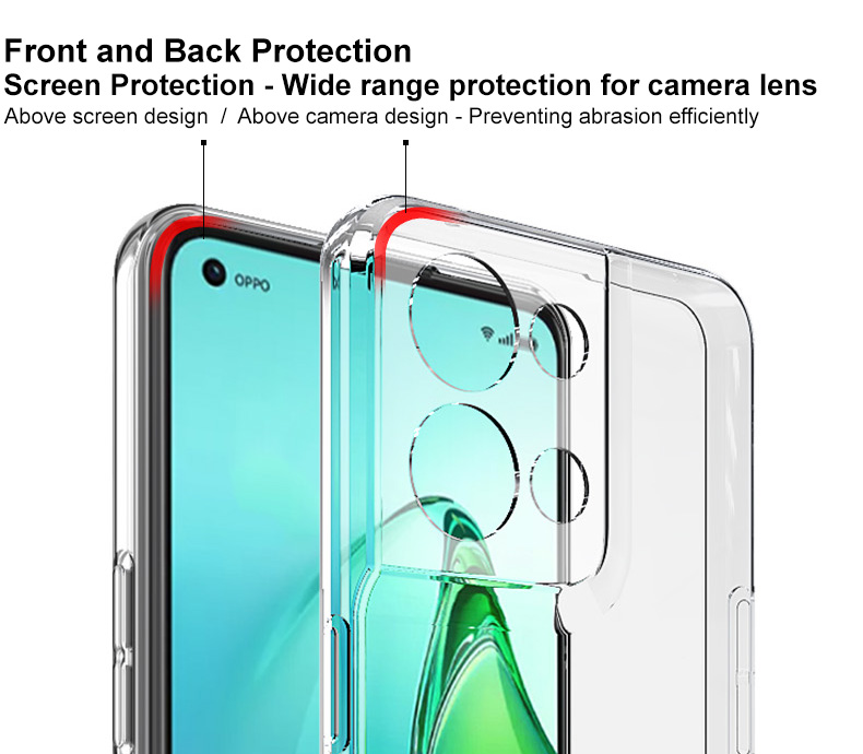 IMAK Ux-5-serie Für Oppo Reno8 5G / Reno8 5G (Global Version) Button Protection Anti-wear Back Protector Case Transparente Tpu-telefonschutzabdeckung