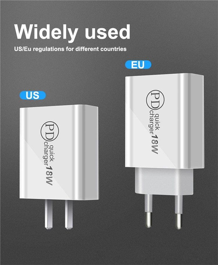 Qc3.0 + PD 18W Chargeur Rapide Chargeur Mural du Chargeur Rapide Pour Iphone Huawei Etc. - Bouchon AU