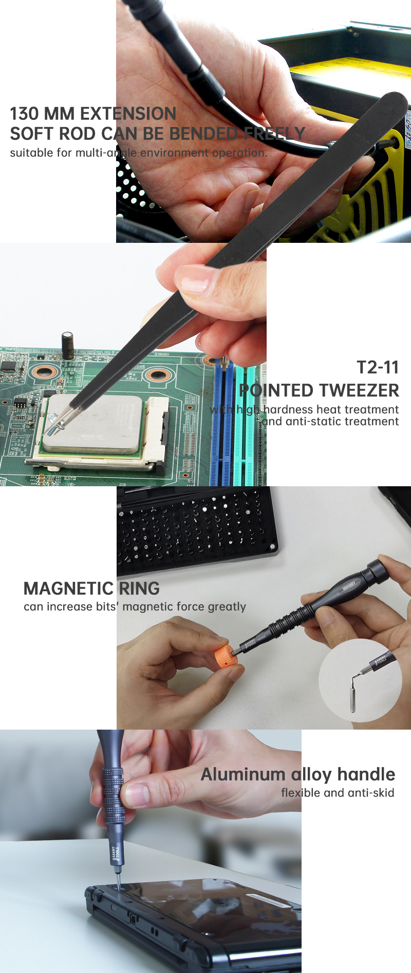 RELIFE RL-068C Electric Grinding Pen Intelligent Engraving Pen for Mobile Phone CPU IC Rust Remover Glue Tools