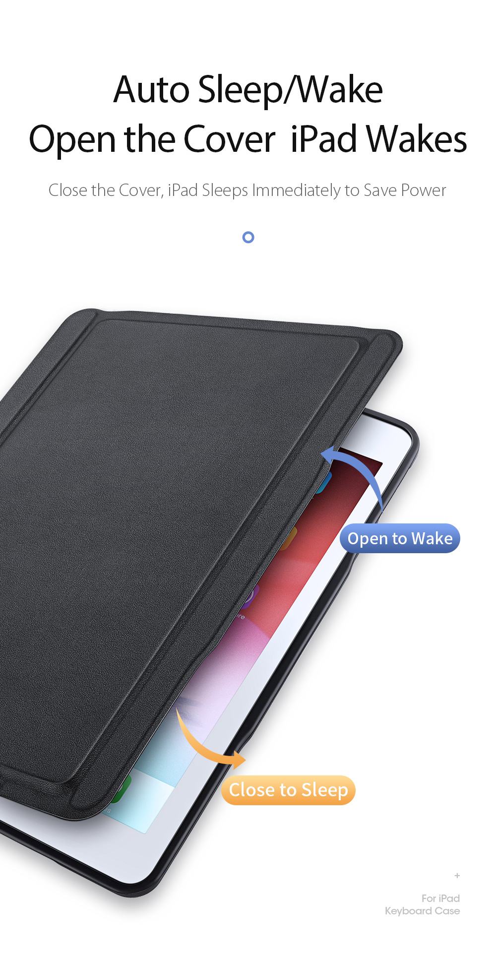 DUX DUCIS Couverture du Clavière Bluetoth Amovible Couverture de Chargement Pour Ipad 9,7 Pouces (2018) (2017) / Pro 9,7 Pouces (2016) / Air 2 / Air