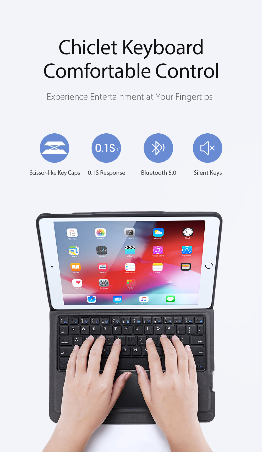 Dux Ducis Abnehmbares Bluetooth-tastatur-leder-ständer Cover Für Ipad 9,7 Zoll (2018) (2017)/Pro 9,7 Zoll (2016)/Air 2/Air