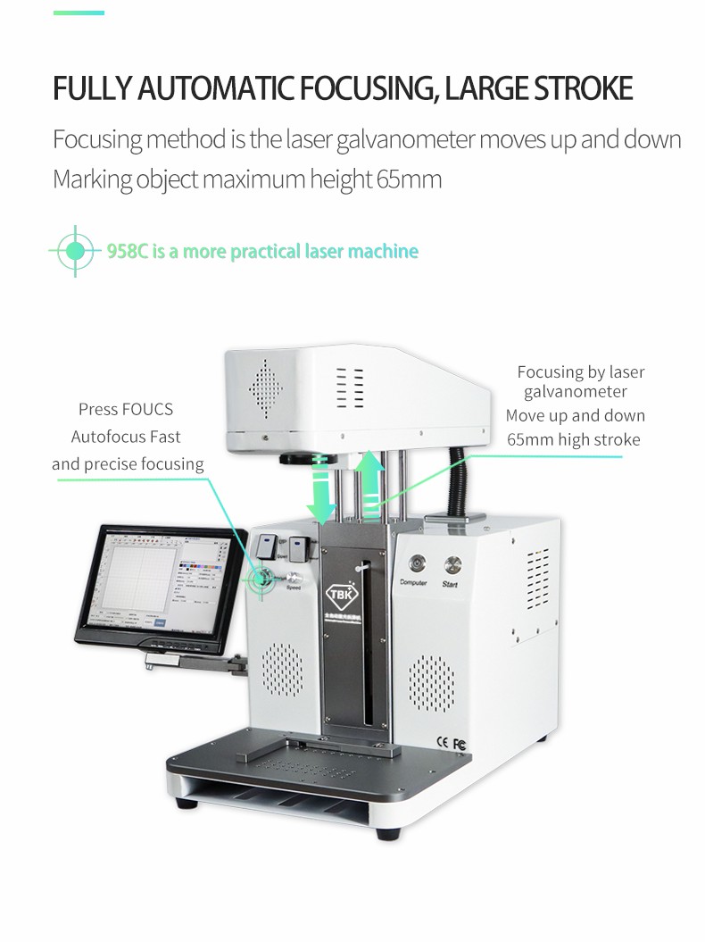 TBK958C Automatische Laser -bildschirm -entfernungsmaschine Lasermarkierungsmaschine Für Die Iphone -rückseite Mit Mittlerer Rahmenabteilung - EU -stecker