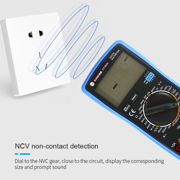 Sunshine DT-890N Haute Précision Multimètre Numérique Protection de Surcharge LCD Testeur D'instruments D'affichage Pour Outils de Réparation