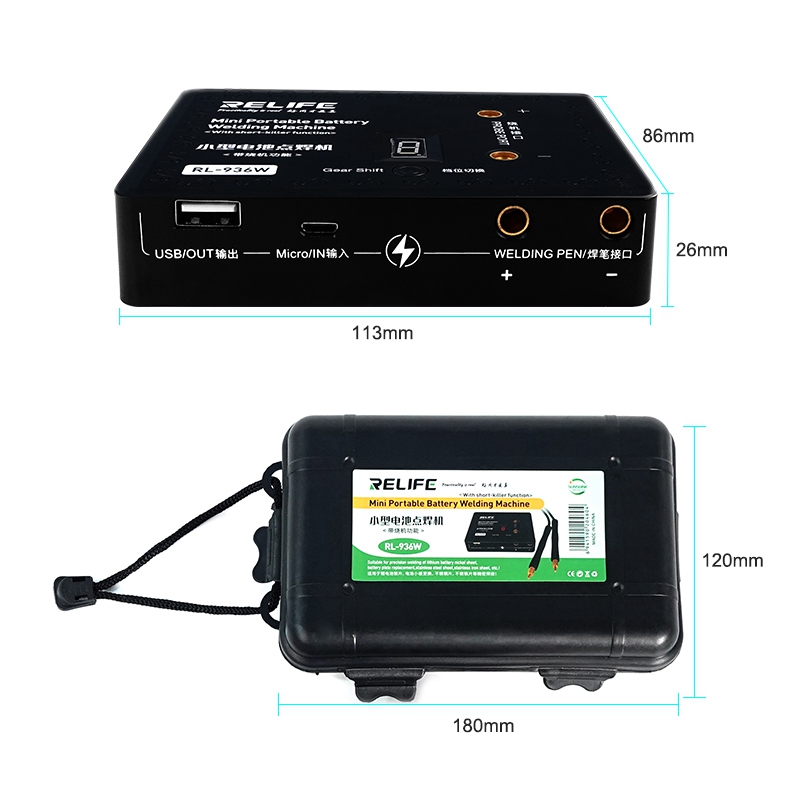 RELIFE RL-936W V3.0 Mini Portable Batteral-schweißmaschine Tragbares Spotschweißen Mit 8 Zahnrädern Einstellbar