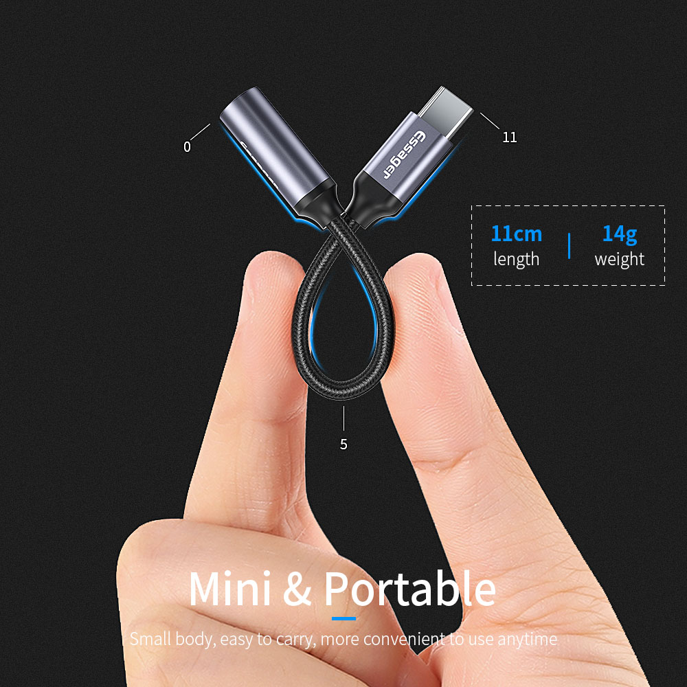 Essager E01 Tipo C a 3.5 mm Cable de Adaptador de Auriculares Aux Aux Para Huawei P30 P20 Pro Xiaomi Mi USB C 3.5 mm Converter de Audio Auricular