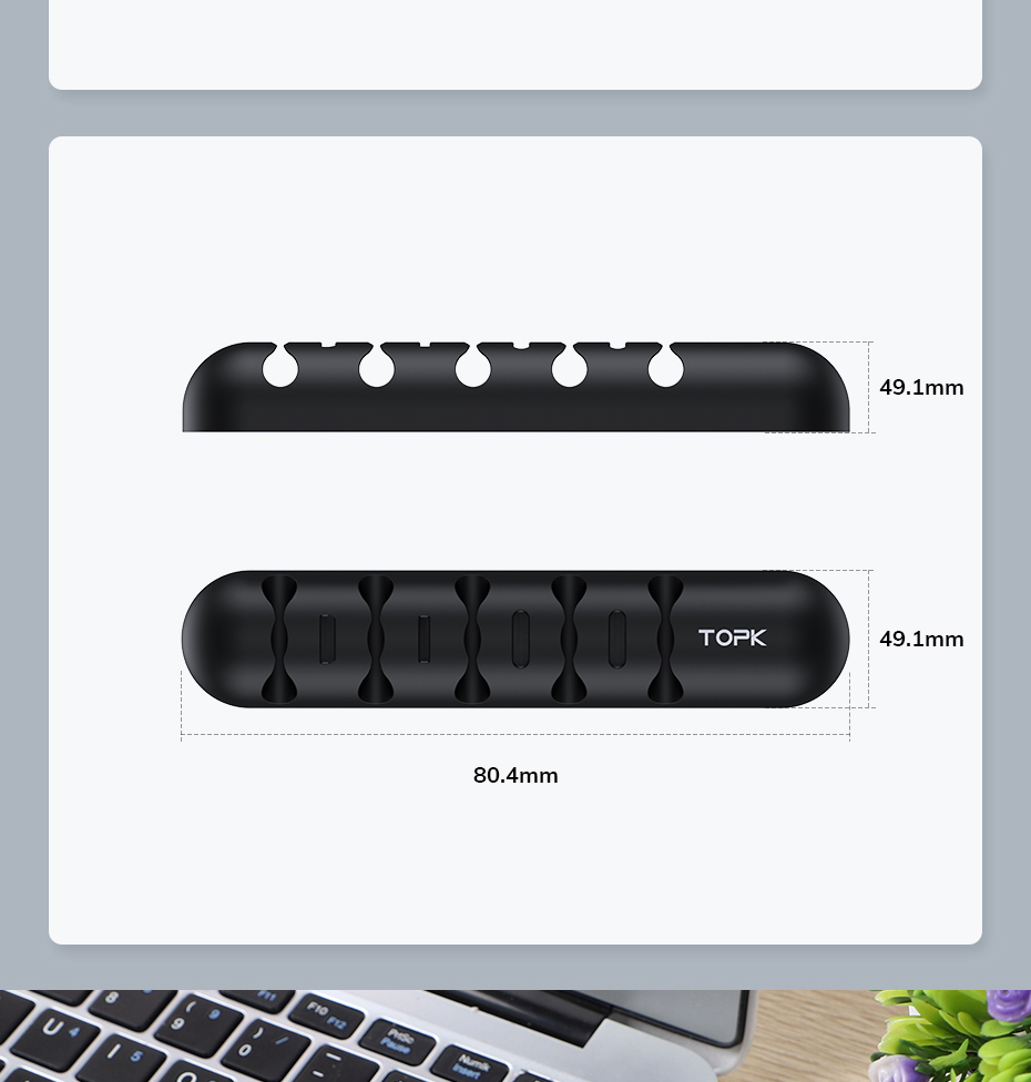 Organizador de Cabo USB de Mesa L35 Topk L35 Clipe de Suporte de Silicone Flexível