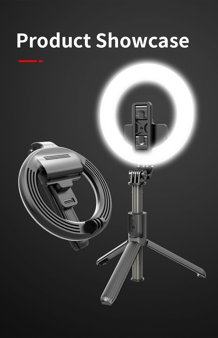 L07 Bluetooth Selfie Stick Trípode Con Luz de Anillo LED de 5 Pulgadas