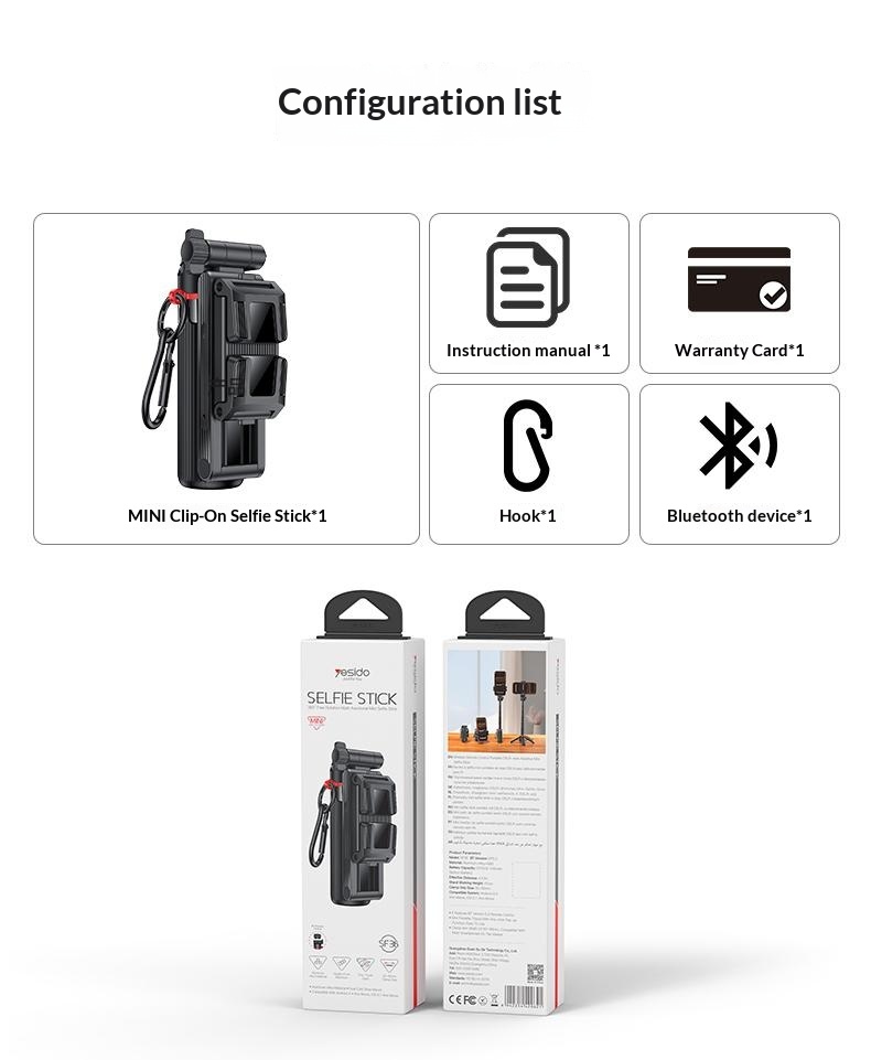 YESIDO SF36 Mini Selfie Stick Bluetooth-compatible Remote Control Portable Tripod Stand — lifestyle 11