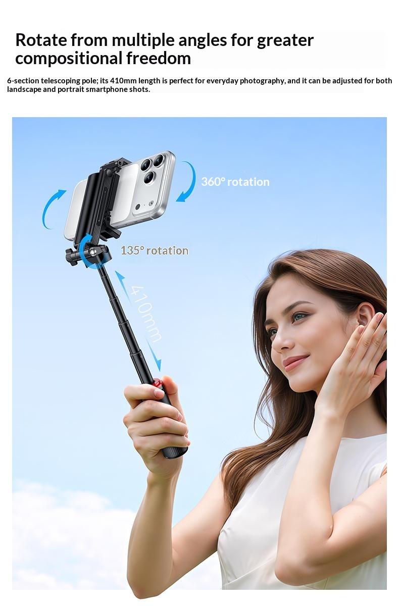 YESIDO SF36 Mini Selfie Stick Bluetooth-compatible Remote Control Portable Tripod Stand — lifestyle 2
