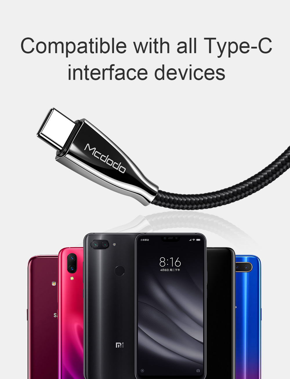 Mcdodo Nylon Geflochten 1,5 m USB-C zu Usb-c-schnellladegerät Für Samsung Huawei Xiaomi